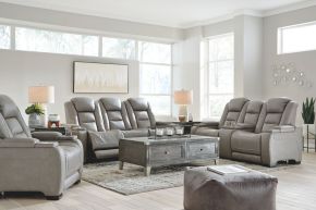 Signature Design by Ashley® U85305/15/18/13 The Man-den - Gray - 3 Pc. - Power Sofa, Loveseat, Recliner