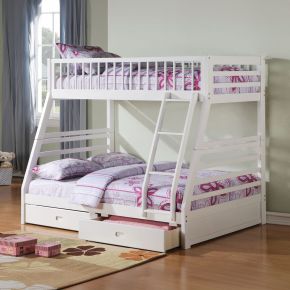ACME 37040 Jason - Twin Over Full Bunk Bed With Storage - White