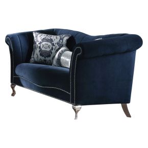 ACME 50346 Jaborosa - Loveseat With 2 Pillows - Blue Velvet