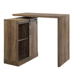 ACME DN00153 Quillon - Bar Table - Rustic Oak Finish