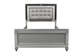 New Classic 02-9698S-100 Valentino - 6/6 King Bed - Silver