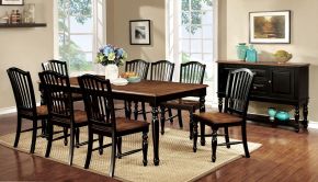 Furniture of America CM3431T Mayville - Dining Table With X Leaf - Black / Antique Oak