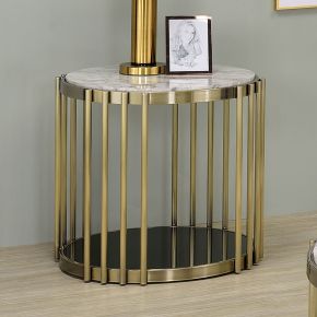 Furniture of America CM4558E Ofelia - End Table - Antique Brass / Black