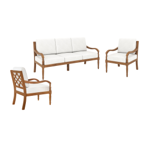 New Classic 60-841-3P Savannah - 3 Piece Set (Sofa & 2 Chairs) - White Linen