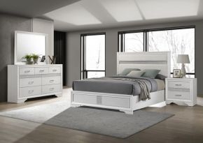 Coaster Fine Furniture 205110KW-S4 Miranda - 4 Piece California King Bedroom Set - White