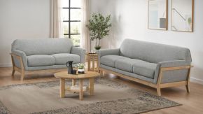 Coaster Fine Furniture 511071-S2 Vaughn - 2 Piece Fabric Upholstered Flared Arm Sofa Set - Gray