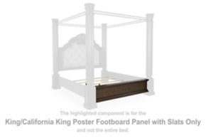 Signature Design by Ashley® B947-166 Maylee - King/California King Poster Footboard Panel With Slats - Dark Brown