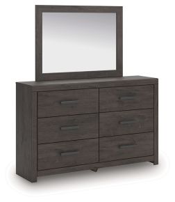 Signature Design by Ashley® B3789B1 Prendonea - Dresser and Mirror - Charcoal
