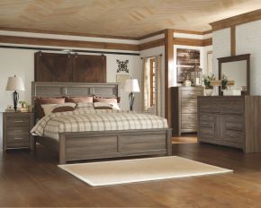 Signature Design by Ashley® B251/31/36/46/58/56/94/92(2) Juararo - Dark Brown - 8 Pc. - Dresser, Mirror, Chest, California King Panel Bed, 2 Nightstands