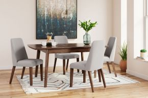 Signature Design by Ashley® D615/35/01(4) Lyncott - 5 Pc. - Butterfly Extension Table, 4 Side Chairs - Brown / Gray