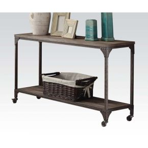 ACME 81449 Gorden - Accent Table - Weathered Oak & Antique Nickel