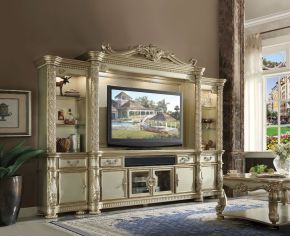 ACME 91310 Vendome II - Entertainment Center - Gold Patina & Bone