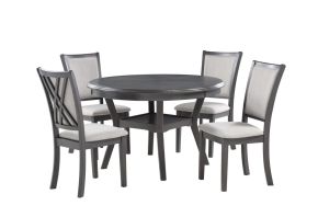 New Classic D3651-50S-GRY Amy - 5 Piece Dining Set - Gray