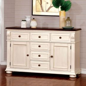 Furniture of America CM3199WC-SV Sabrina - Server - Off-White / Cherry