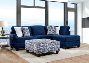 Furniture of America SM5175-SECT Waldport - Sectional - Navy