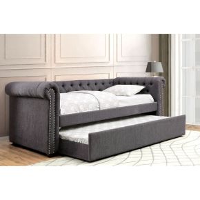 Furniture of America CM1027GY-BED Leanna - Daybed With Trundle - Gray