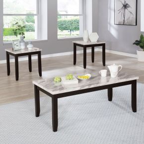 Furniture of America CM4544WH-3PK Lodivea - 3 Piece Table Set - White / Black