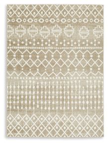 Ashley Furniture R406222 Bunchly - 5' x 7' Rug - Tan / Brown / Cream