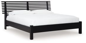 Signature Design by Ashley® B1013B6 Danziar - King Slat Panel Bed With Low Footboard - Black