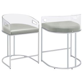 CoasterElevations 183405 Thermosolis - Clear Acrylic Counter Chair (Set of 2) - Chrome