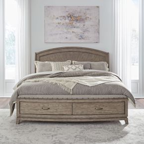 Liberty Furniture 805-BR-KPBS Avalon - King Panel Storage Bed - Burnished Beige