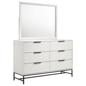 Coaster Fine Furniture 224863M Sonora - 6-Drawer Dresser With Mirror - White