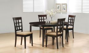 Coaster Fine Furniture 100770-S5 Gabriel - 5 Piece Extension Leaf Dining Table Set - Cappuccino