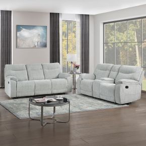 New Classic 20-U2542-2NP Chablis - 2 Piece Manual Sofa & Loveseat - Mist Gray