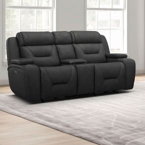 Liberty Furniture 7019CO-22P Chapman - Loveseat With Console P2 & ZG - Dark Gray