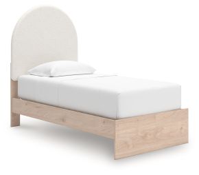 Signature Design by Ashley® PCB1566B2 Arloster - Twin Upholstered Panel Bed - Tan / White