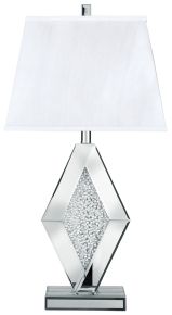 Signature Design by Ashley® L429034 Prunella - Mirror Table Lamp - Silver Finish