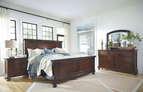 Millennium® by Ashley B697/31/36/57/54/96/92 Porter - 6 Pc. - Dresser, Mirror, Queen Panel Bed, Nightstand - Rustic Brown