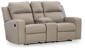 Signature Design by Ashley® 6330794 Lavenhorne - Dbl Rec Loveseat W/Console - Pebble