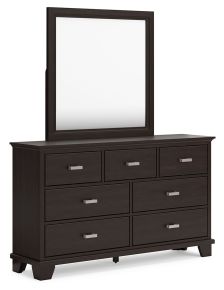 Signature Design by Ashley® B441B1 Covetown - Dresser And Mirror - Dark Brown