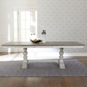 Liberty Furniture 661W-CD-TRS Whitney - Trestle Table - Antique Linen / Weathered Gray