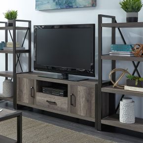 Liberty Furniture 686-ENTW-ECP Tanners Creek - Entertainment Center With Piers - Dark Gray