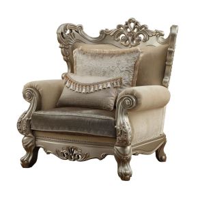 ACME 51042 Ranita - Chair With 2 Pillows - Fabric & Champagne