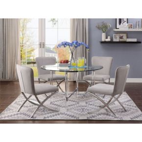 ACME 71180 Daire - Dining Table - Chrome & Clear Glass