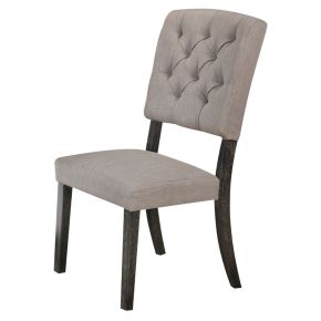 ACME 66192 Bernard - Side Chair (Set of 2) - Fabric & Weathered Gray Oak