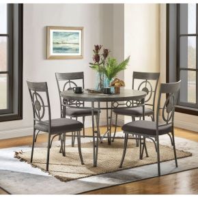 ACME 73185 Landis - Dining Table - Oak & Gunmetal