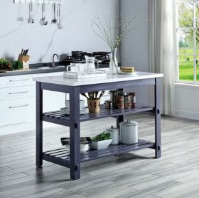 ACME AC00305 Enapay - Kitchen Island - Marble Top Top & Gray