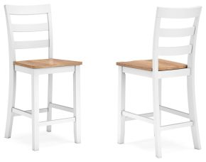 Signature Design by Ashley® D398-124 Gesthaven - Natural / White - Barstool (Set of 2)