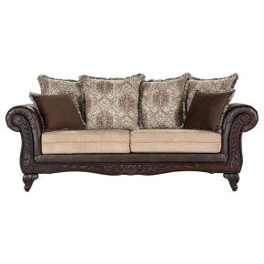 Coaster Fine Furniture 508571 Elmbrook - Upholstered Rolled Arm Sofa - Brown