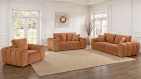 Coaster Fine Furniture 504951-S3 Burnett - 3 Piece Chenille Upholstered Sofa Set - Burnt Orange