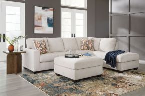 Signature Design by Ashley® 24305/66/17/08 Aviemore - 3 Pc. - 2-Piece Sectional With Raf Corner Chaise, Ottoman - Stone