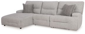 Signature Design by Ashley® 93605S7 Acklen Place - 3-Piece Power Reclining Sectional With LAF Power Reclining Back Chaise - Pewter