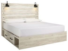 Ashley Furniture B192B19 Ashley Furniture B192B19 Cambeck - King Panel Bed With Side Storage Drawers - Whitewash