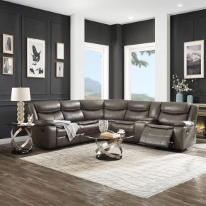 ACME 52540 Tavin - Motion Sectional Sofa - Taupe Leather-Aire Match