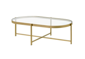 ACME 82305 Charrot - Coffee Table - Clear Glass & Gold Finish