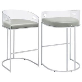 CoasterElevations 183406 Thermosolis - Clear Acrylic Bar Chair (Set of 2) - Chrome